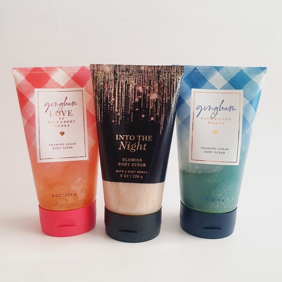 Bath & Body Works Body Scrub - Gingham, Gingham Love & Into the Night Lot of 3 - Picture 1 of 4